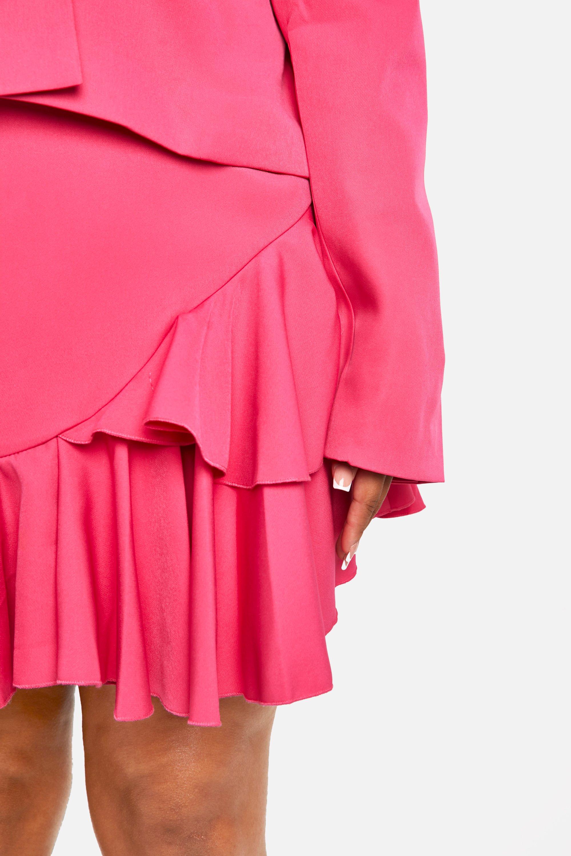 Hot pink ruffle hem skirt best sale